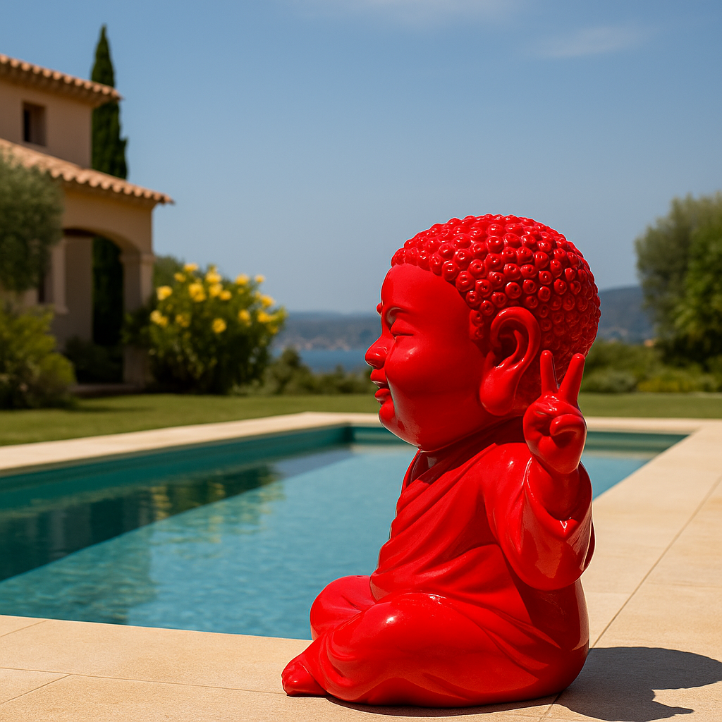 bouddha de décoration pour bord de piscine