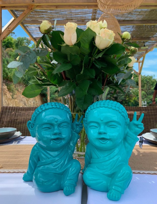 Création de Bouddha joyeux lumineux pour animation commerciale dans centre commercial haut de gamme à Aix